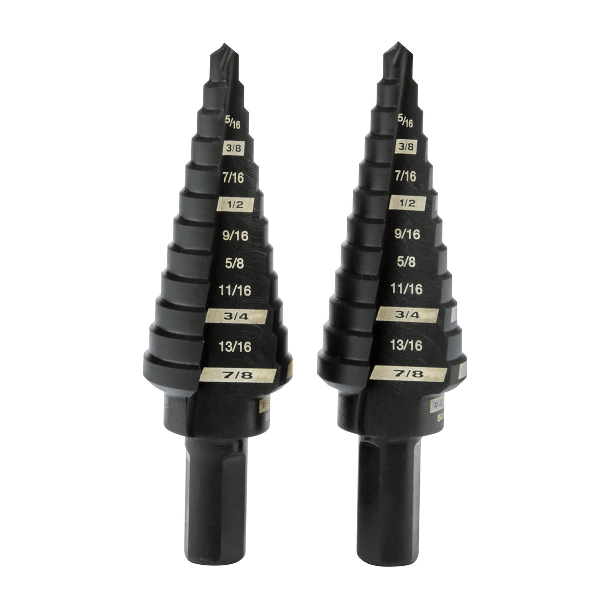 Milwaukee 48-89-9234 #4 Step Drill Bit, 3/16 to 7/8 in Dia, 2-Flute, 3/8 in Dia Shank, 3-Flat Shank