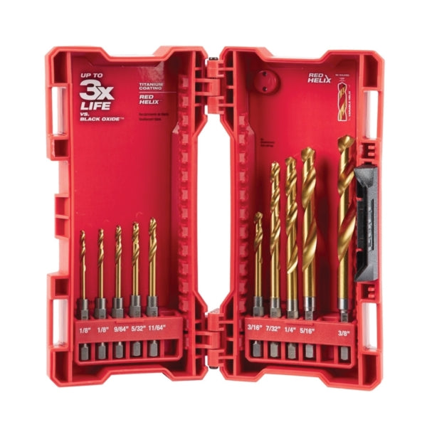Milwaukee SHOCKWAVE Impact Duty 48-89-4633 Drill Bit Set, 10-Piece, Steel, Titanium