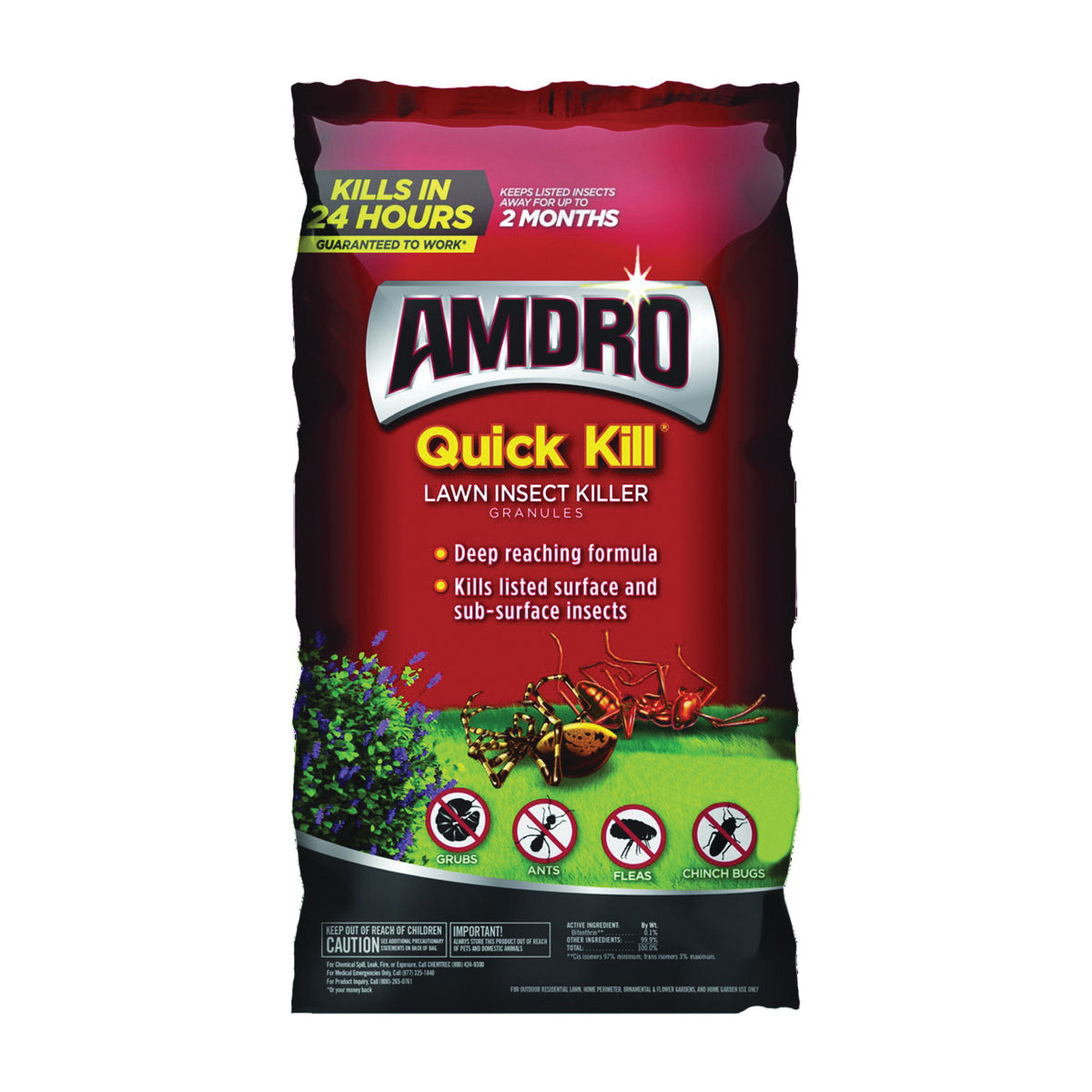 Amdro QUICK KILL 100527997 Lawn Insect Killer, 20 lb Bag