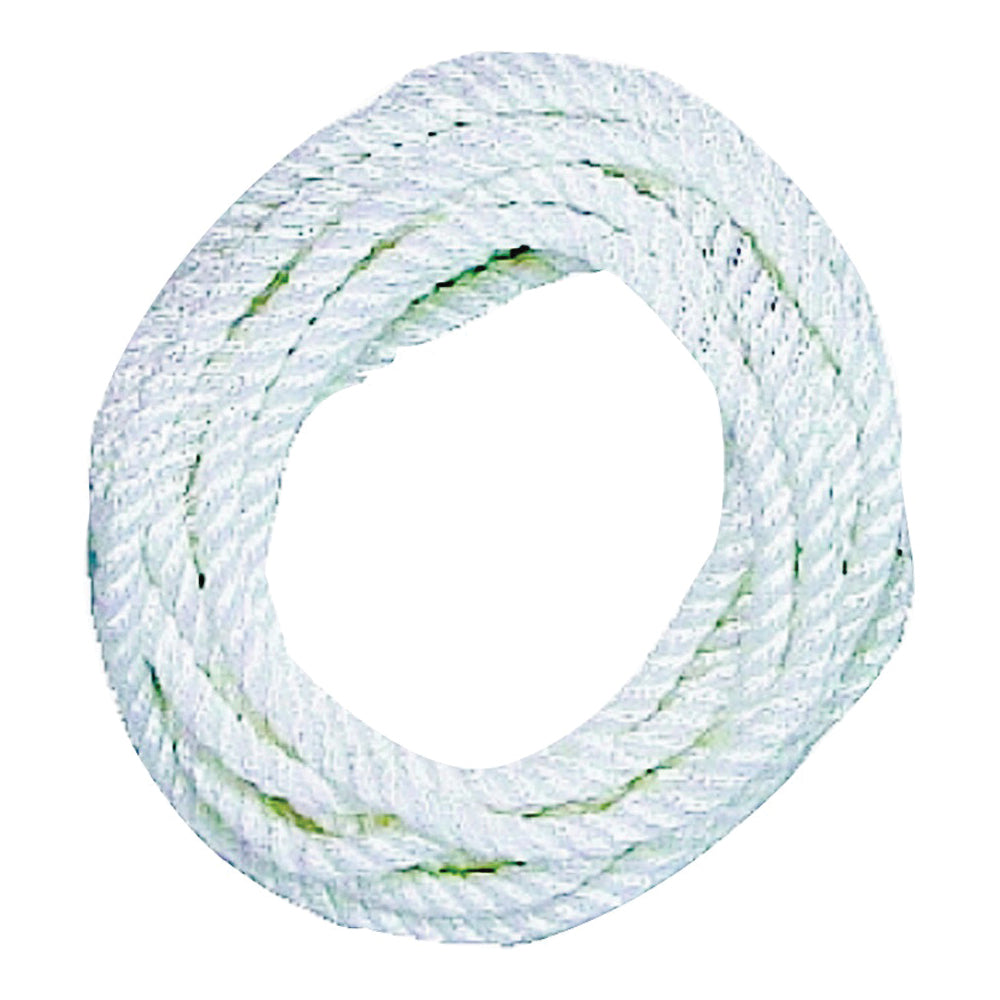 Wellington 15264/38146 Dock Line, 3/8 in Dia, 25 ft L, 25 lb Working Load, Nylon, White
