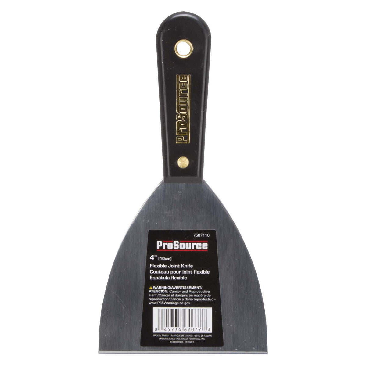 ProSource 010803L Scraper/Joint Knife, 4 in W Blade, 4 in L Blade, HCS Blade, Full-Tang Blade, Comfort-Grip Handle