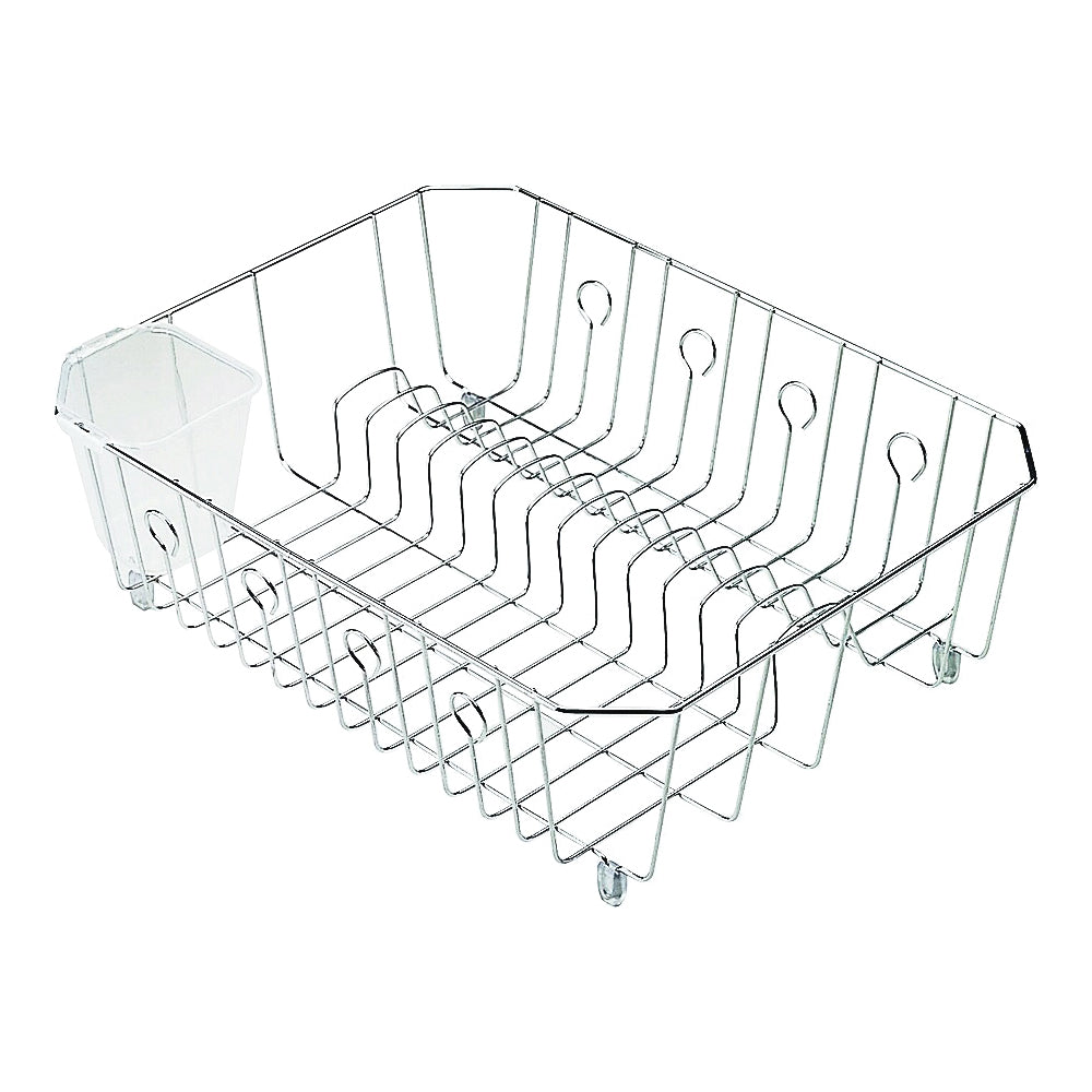 Rubbermaid 6008ARCHROM Wire Dish Drainer, 13 Dishes Capacity, 14.31 in L, 12.49 in W, 5.39 in H, Chrome