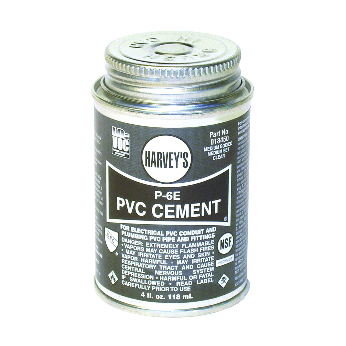 Harvey 018450-12 Conduit Cement, 4 oz Can, Liquid, Clear