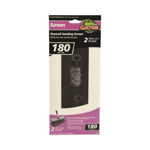 Gator 4019 Sanding Screen, 11-1/4 in L, 4-1/4 in W, 180 Grit, Extra Fine, Silicone Carbide Abrasive