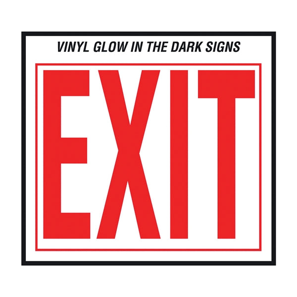 HY-KO EE-3 Safety Sign, Exit, Red Legend, Vinyl, 10 in W x 12 in H Dimensions