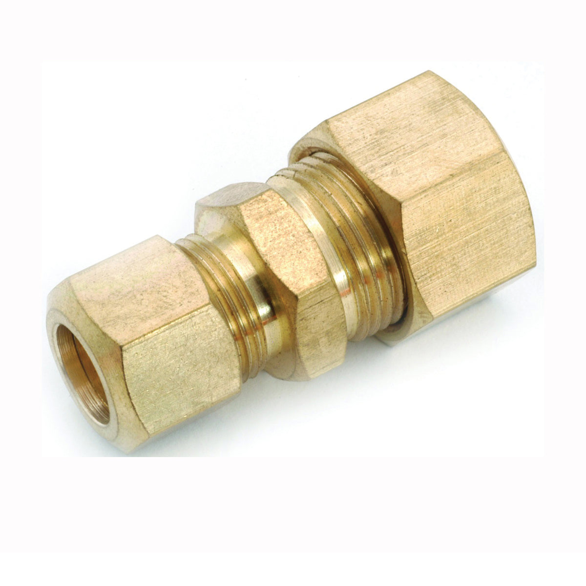 Anderson Metals 750082-0604 Tube Reducing Union, 3/8 x 1/4 in, Compression, Brass