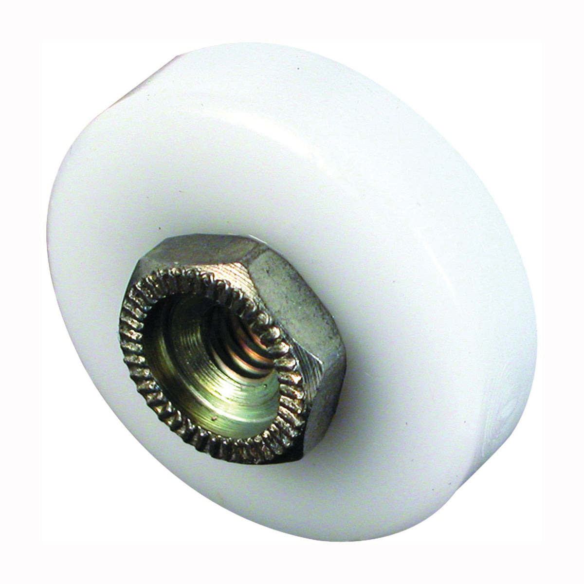 Prime-Line M 6001 Shower Door Roller, Flat Edge, Plastic/Steel, White, For: 3/4 in Tall, J-Shaped Tracks