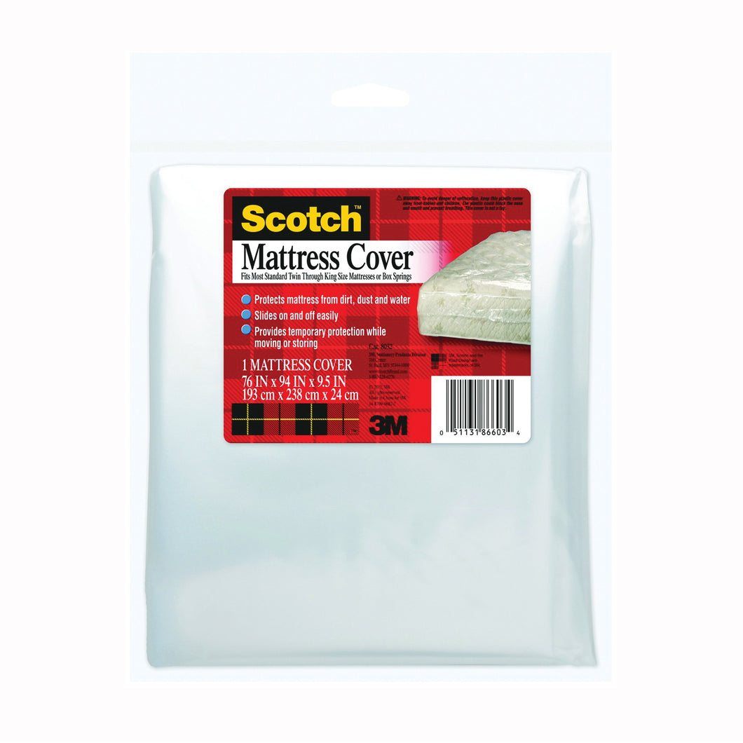 Scotch 8032 Mattress Cover, Clear, For: Standard Mattresses, Box Springs