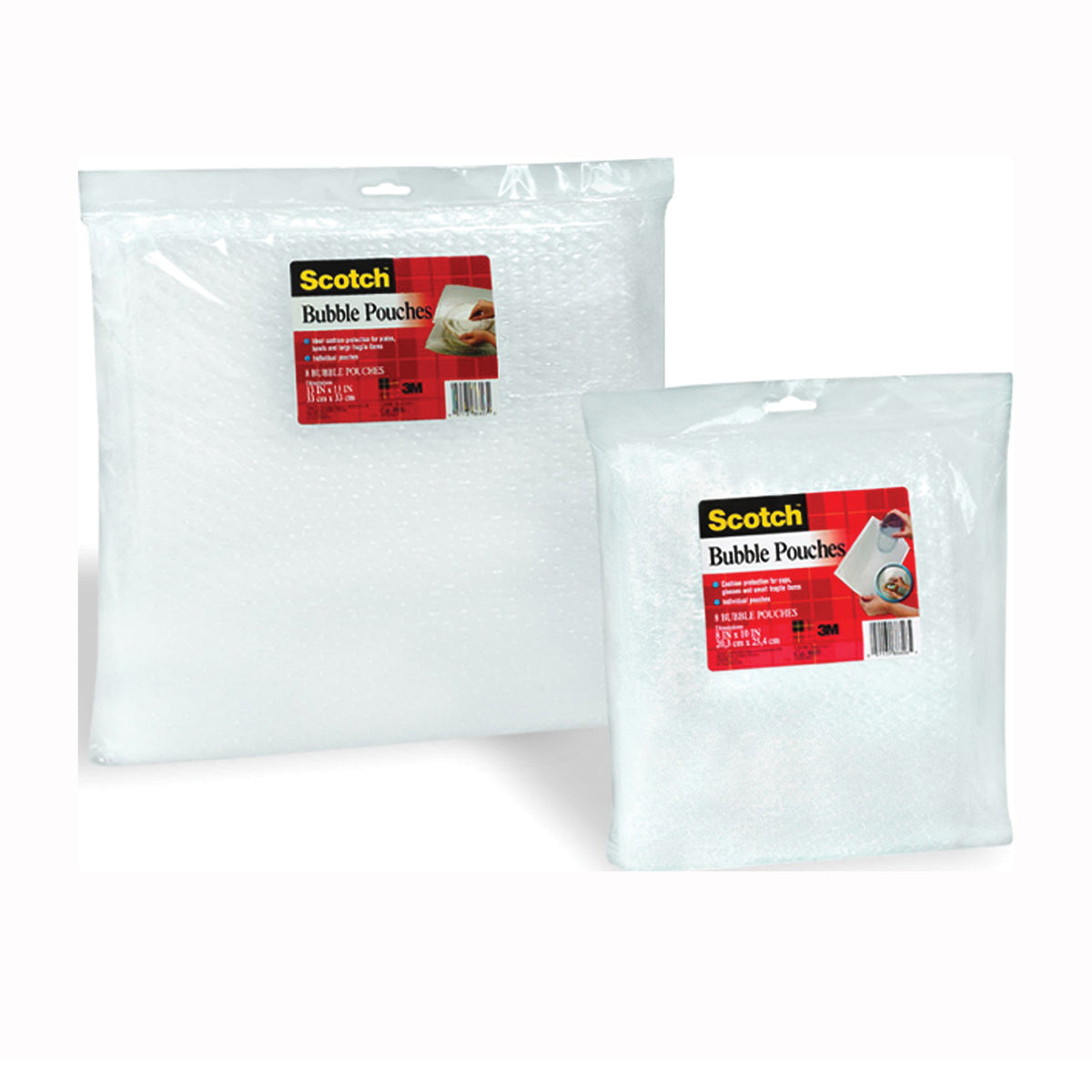 Scotch 8036 Bubble Pouch, 13 in L, 13 in W, Clear