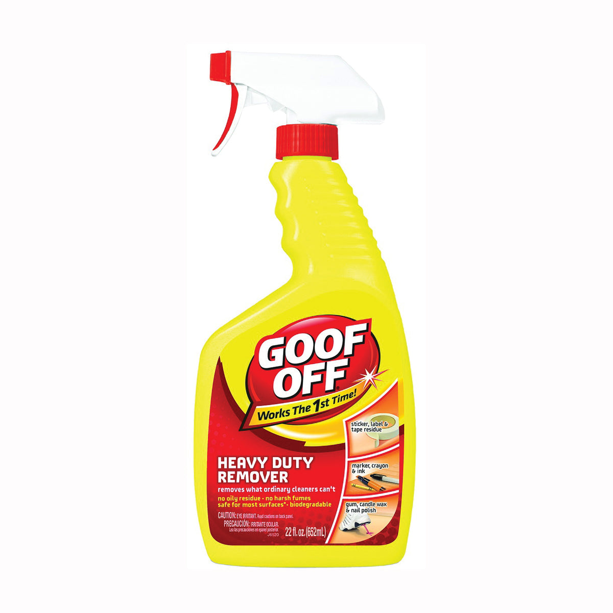 Goof Off FG659 Paint/Varnish Remover, Liquid, Almond, Clear Yellow, 22 oz, Bottle