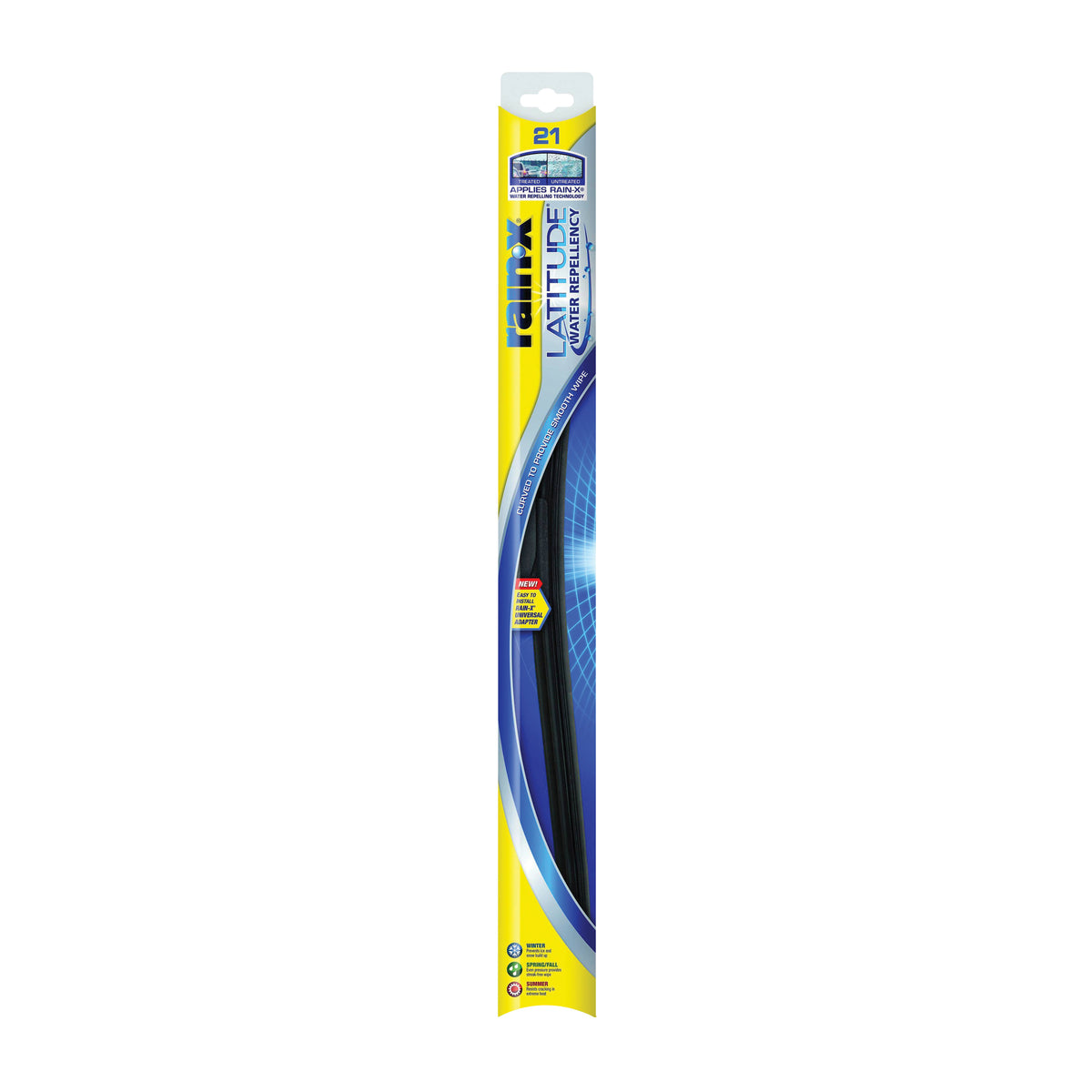 Rain-X Latitude 5079278-2/5079278 Winter Wiper Blade, 21 in, Curved Blade, Rubber