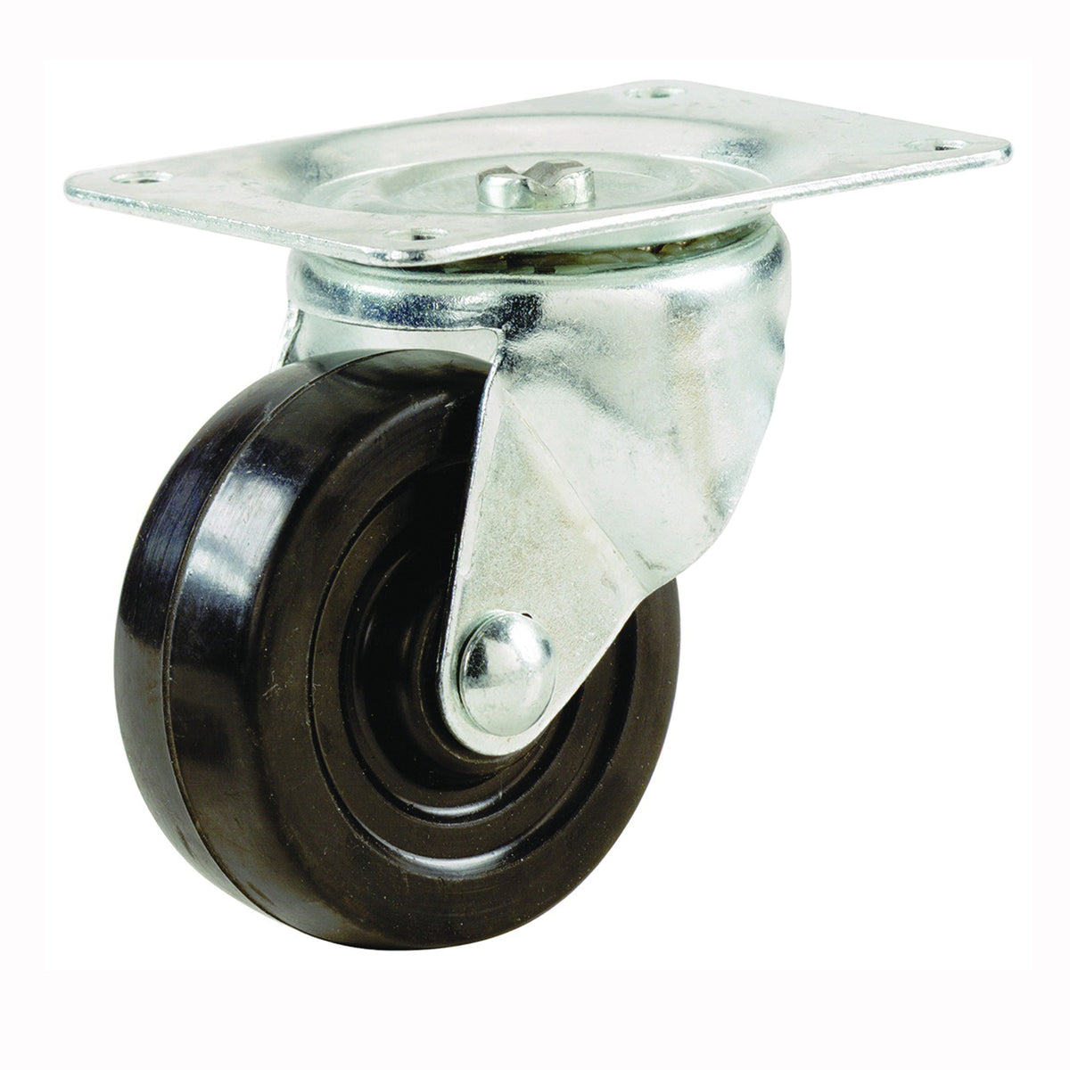 Shepherd Hardware 9489 Swivel Caster, 1-1/2 in Dia Wheel, 5/8 in W Wheel, Rubber Wheel, 40 lb