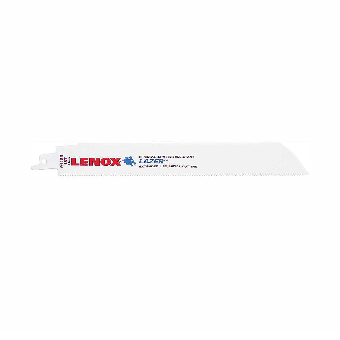 Lenox LAZER 24907T9118R Reciprocating Saw Blade, 1 in W, 9 in L, 18 TPI