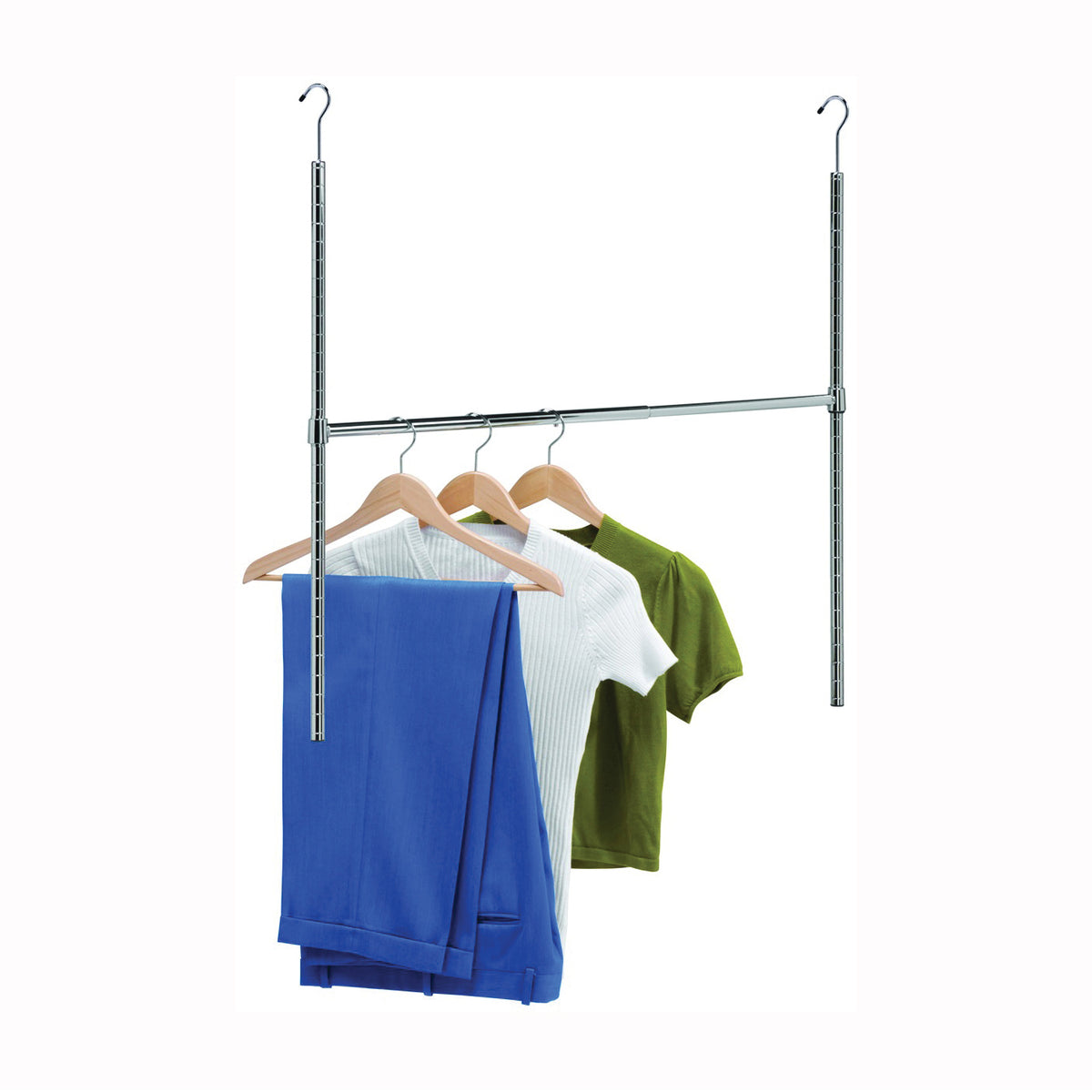 Honey-Can-Do HNG-01816 Adjustable Closet Rod, 1 in Dia, 35 in L, Steel, Chrome