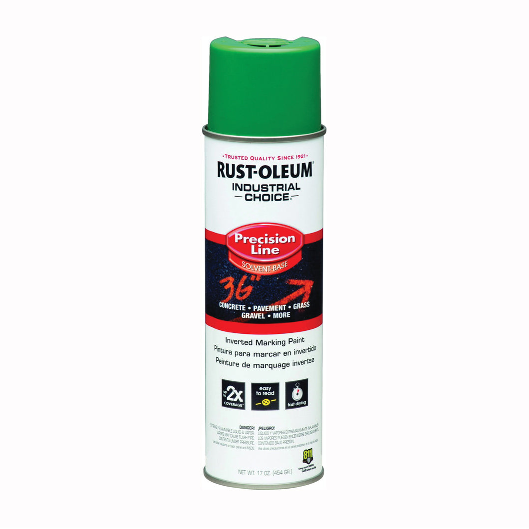 RUST-OLEUM INDUSTRIAL CHOICE 1634838 Marking Paint, Gloss, Safety Green, 17 oz, Aerosol Can