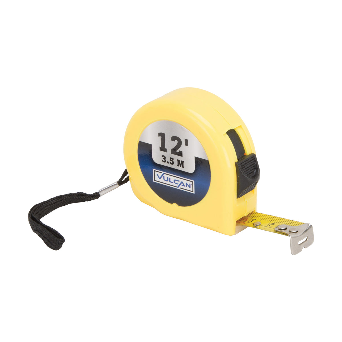 Vulcan 85B-3.5X16 Rule Tape, 12 ft L Blade, 5/8 in W Blade, Steel Blade, ABS Plastic Case, Lime Case