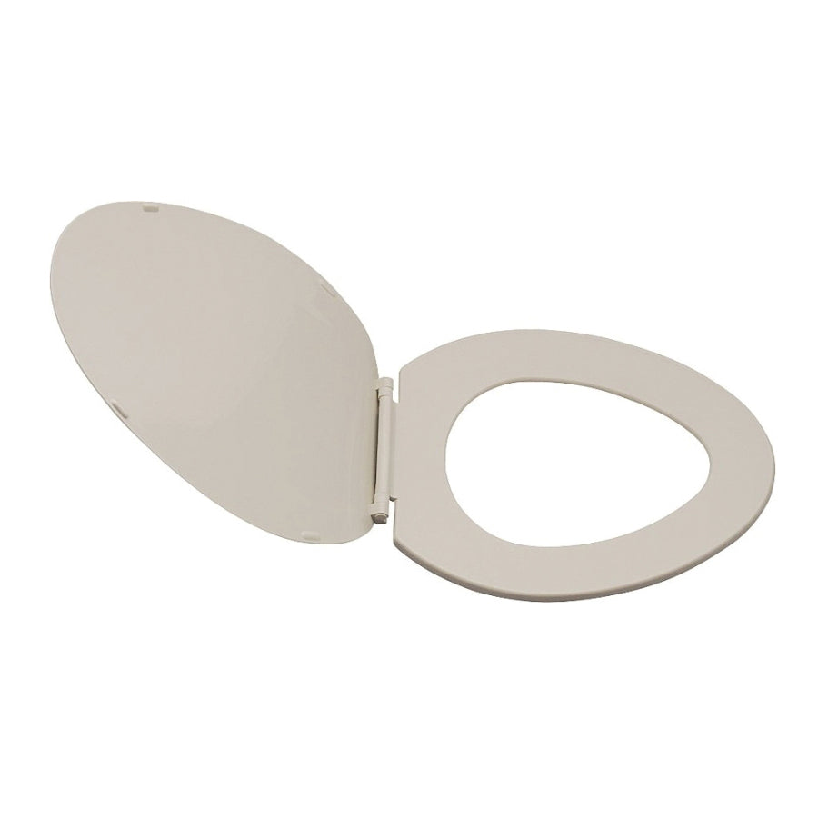 ProSource KJ-873A1-BN Toilet Seat, Elongated, Plastic, Bone, Plastic Hinge