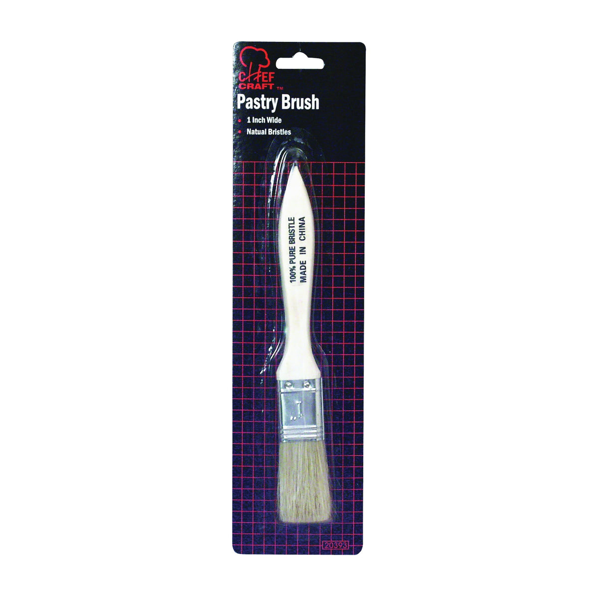 CHEF CRAFT 20393 Pastry Brush, Wood, Natural Bristle