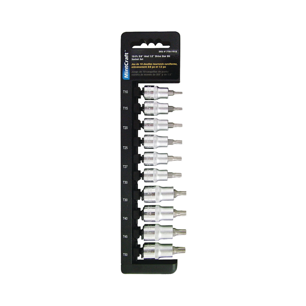 Vulcan TS1010-P Socket Set, Chrome Vanadium Steel, Chrome