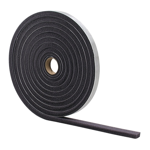 M-D 02071 Foam Tape, 1/2 in W, 17 ft L, 1/4 in Thick, Gray