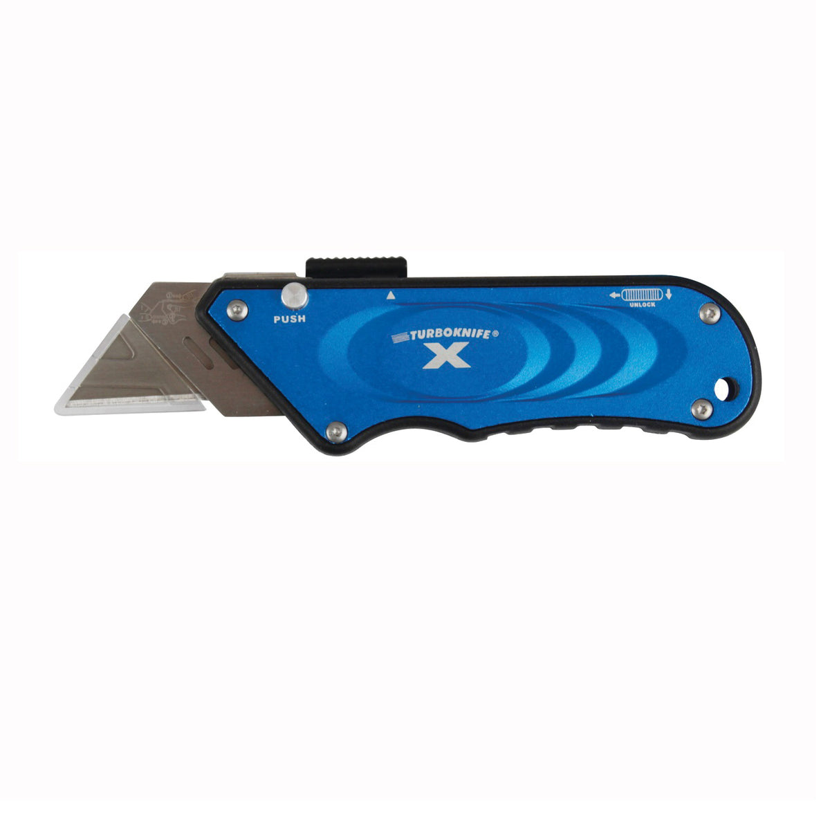 Olympia Tools 33-134 Turbo Knife, 1.18 in L Blade, 4.06 in W Blade, Ergonomic Handle, Blue Handle