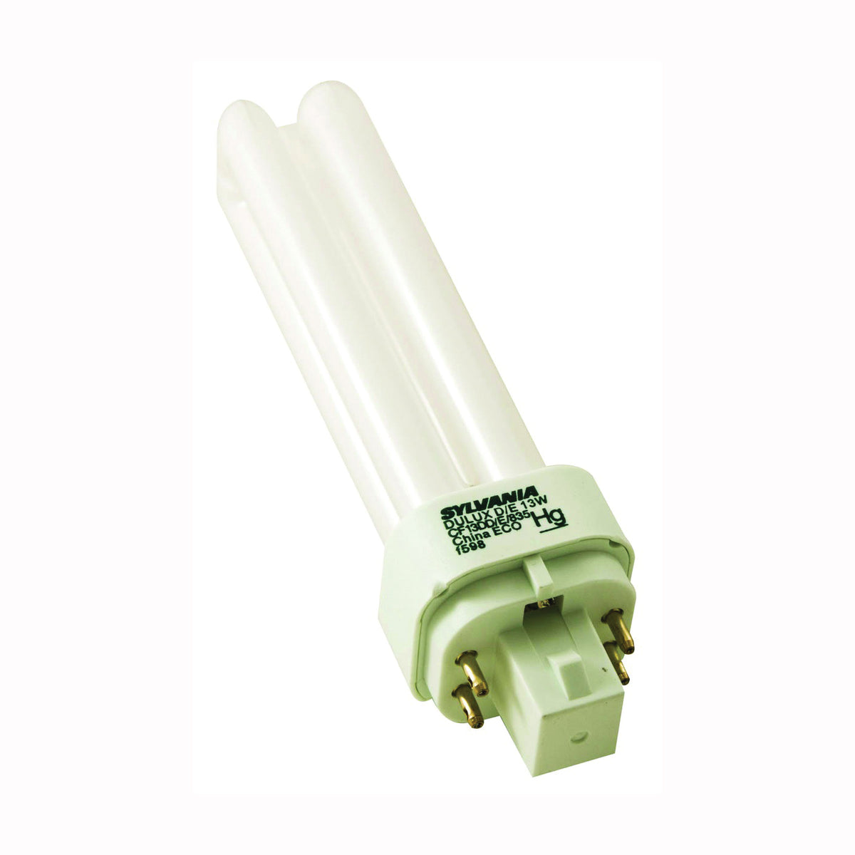 Sylvania 20671 Compact Fluorescent Bulb, 13 W, T4 Lamp, G24Q-1 Lamp Base, 900 Lumens, 3500 K Color Temp