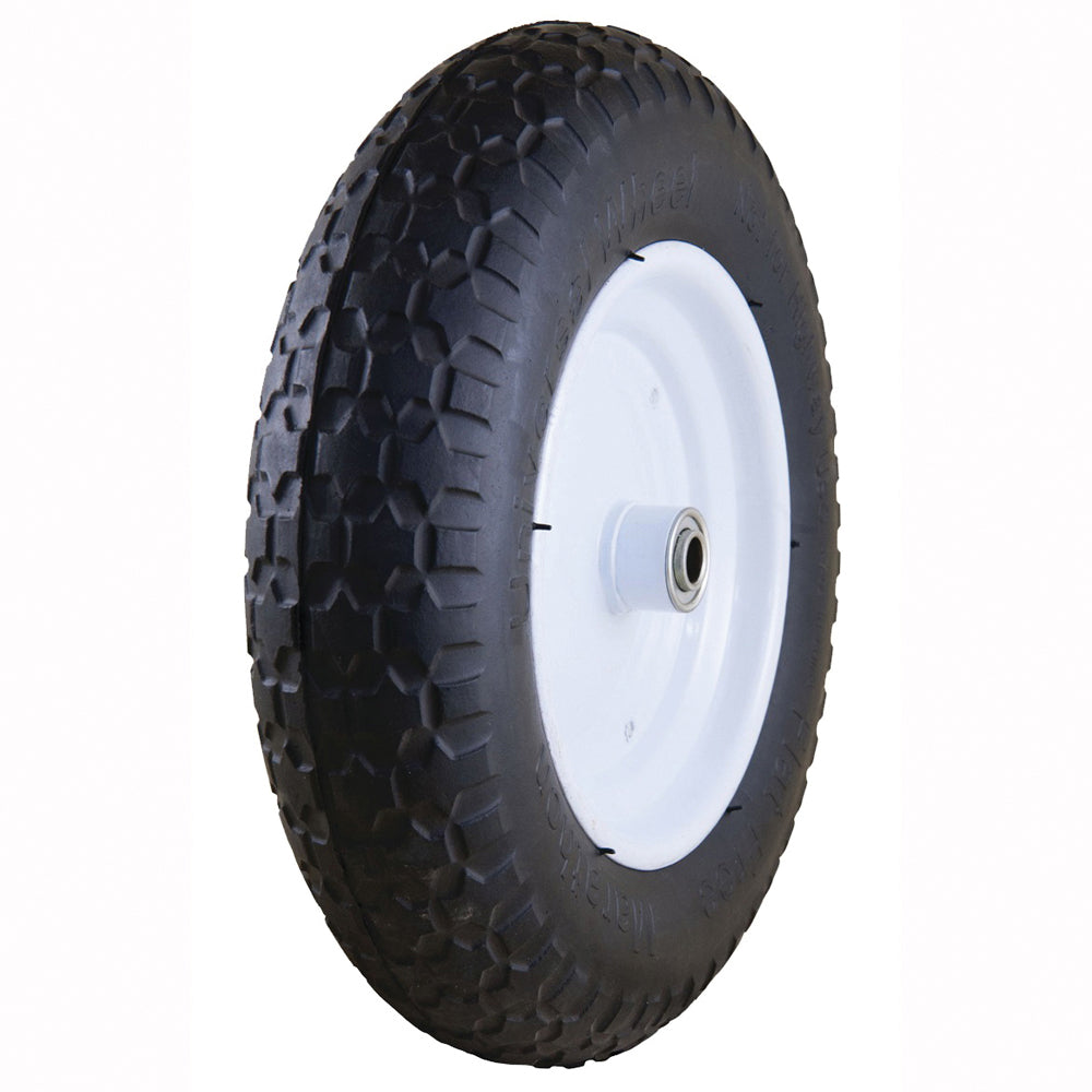 MTD 00270 Wheelbarrow Wheel, 14-1/2 in Dia Tire, Knobby Tread, Polyurethane Tire