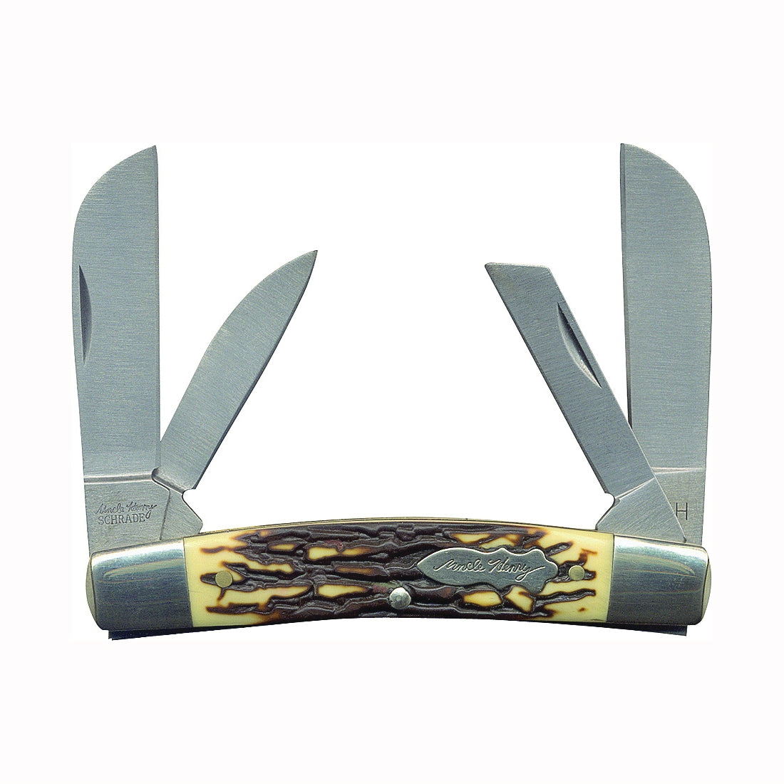 Uncle Henry 4UH Folding Pocket Knife, 2.3 in L Blade, 7Cr17 High Carbon Stainless Steel Blade, 4-Blade