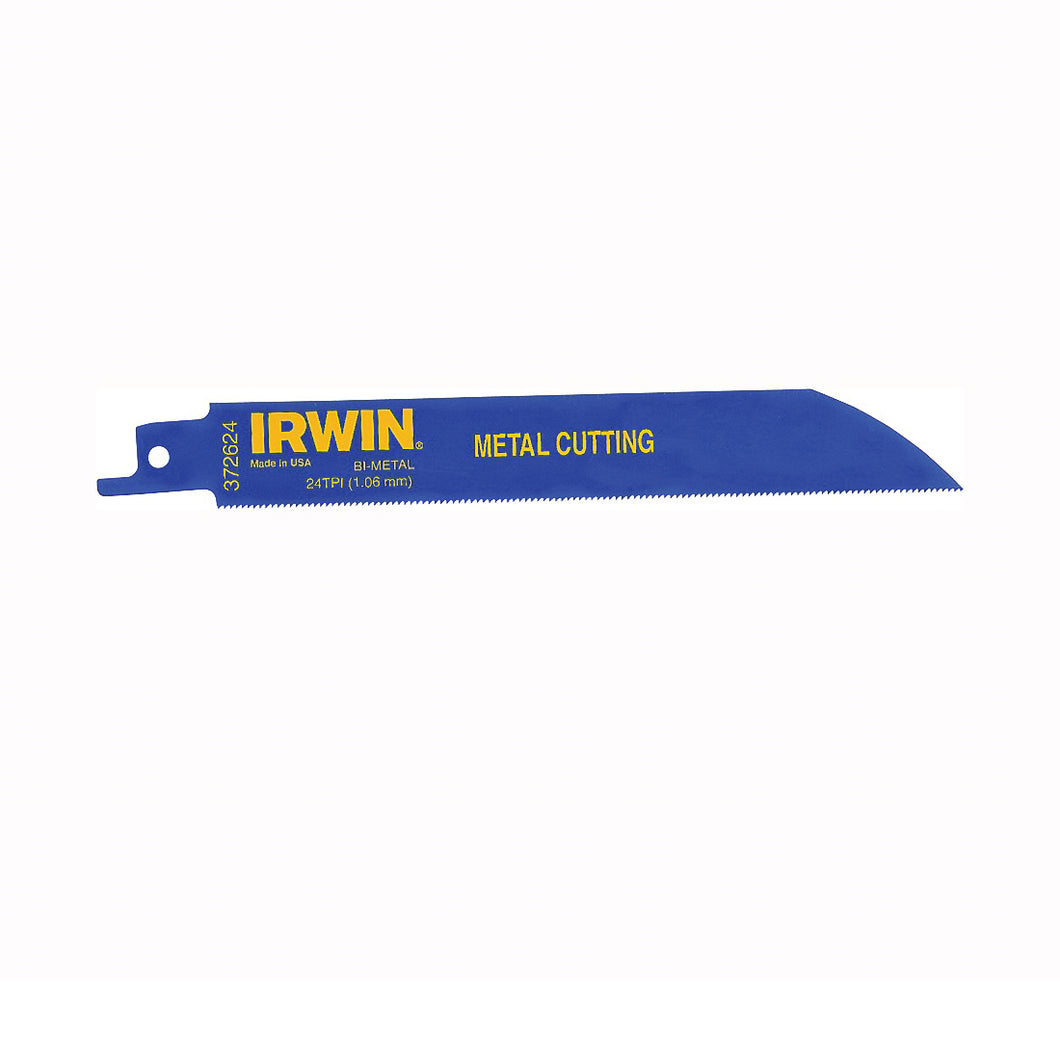 IRWIN 372624P5 Reciprocating Saw Blade, 3/4 in W, 6 in L, 24 TPI, Cobalt/Steel Cutting Edge