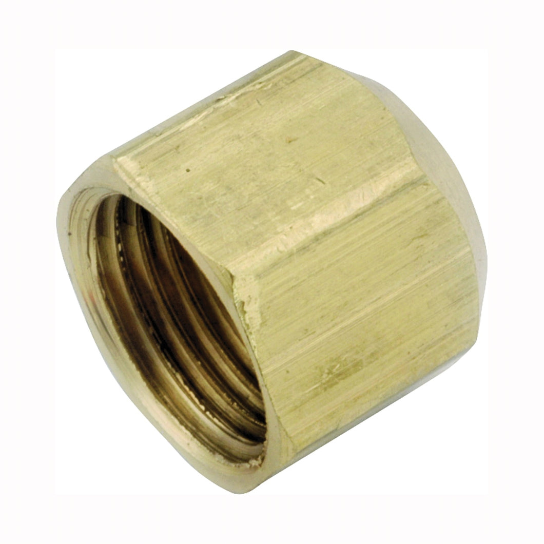 Anderson Metals 754040-04 Tube Cap, 1/4 in, Flare, Brass