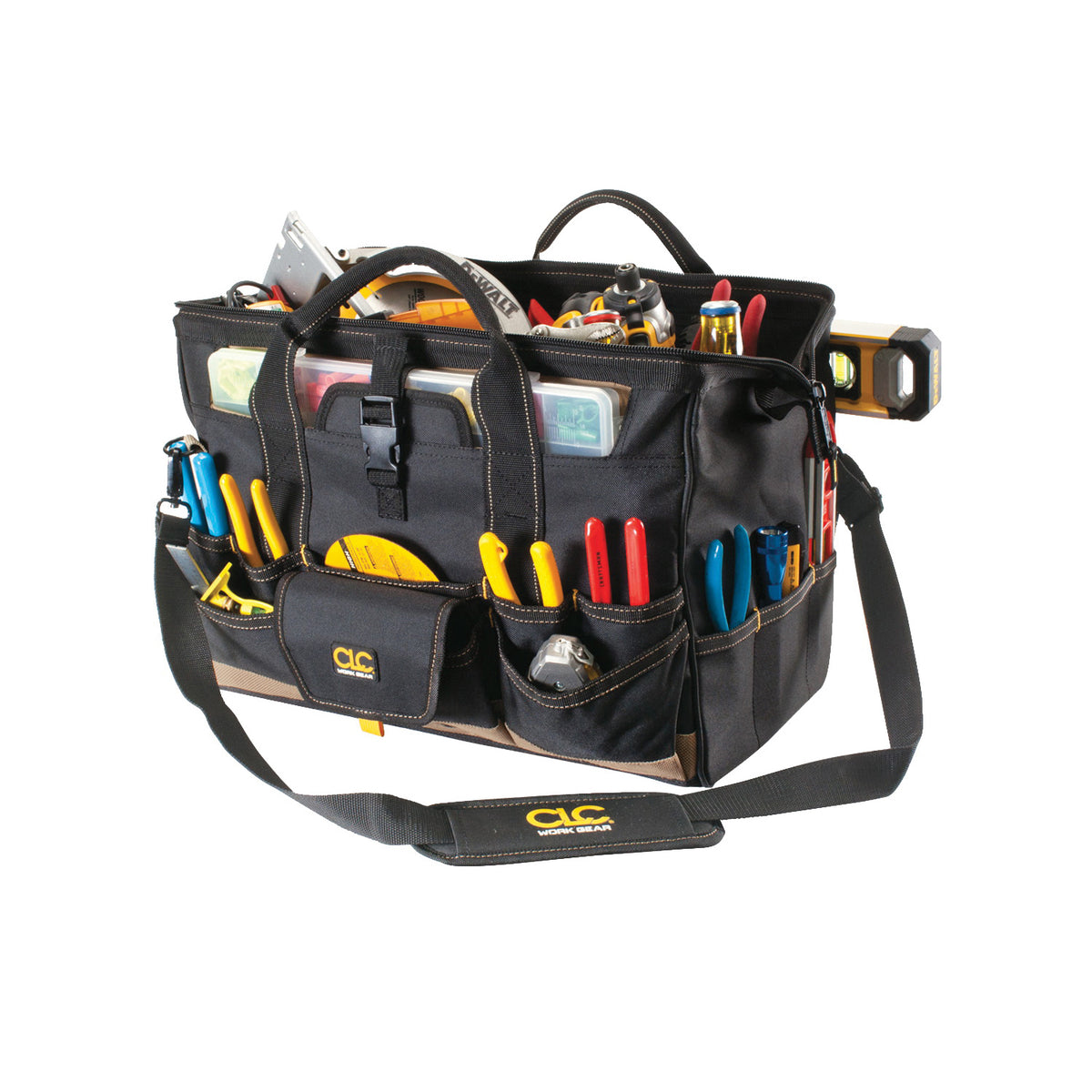 CLC Tool Works Series 1535 Tool Bag, 11 in W, 11 in D, 18 in H, 37-Pocket, Polyester