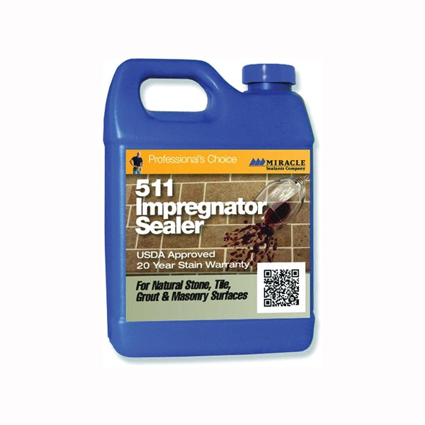 MIRACLE SEALANTS 511 Series 511-QT-6/1 Impregnator Sealer, Liquid, Colorless, 1 qt, Can