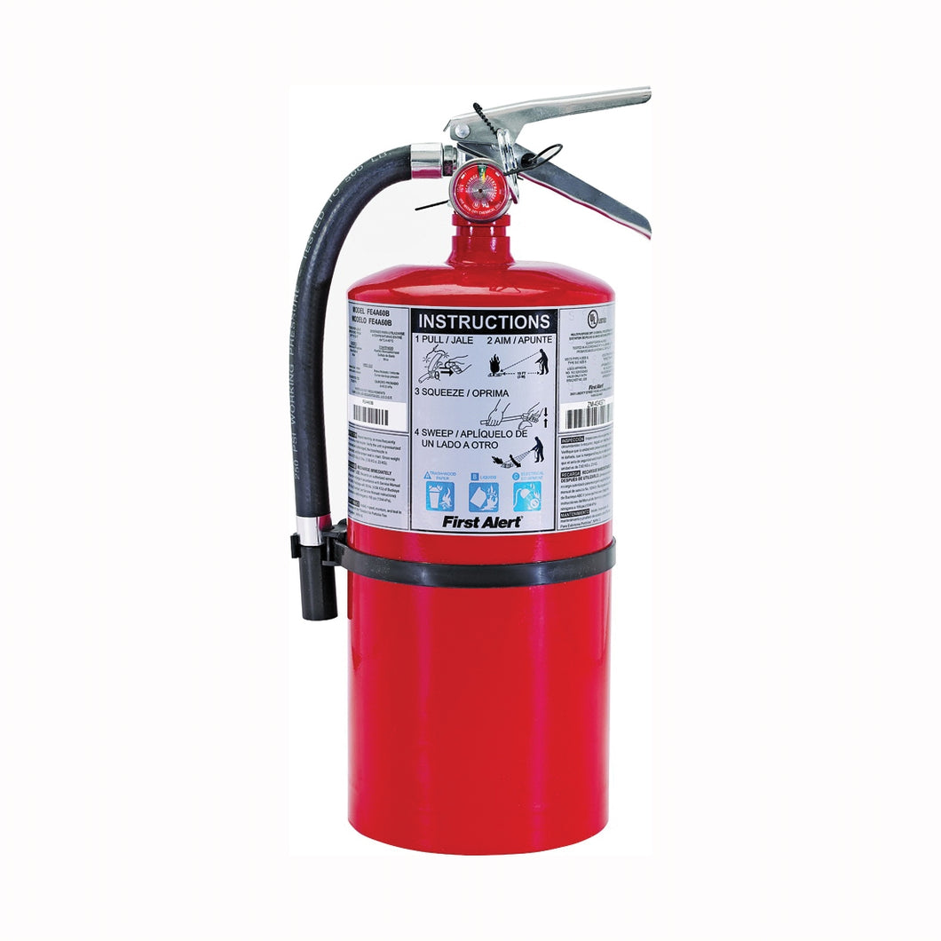 FIRST ALERT PRO10 Rechargeable Fire Extinguisher, 10 lb Capacity, Monoammonium Phosphate, 4-A:60-B:C Class