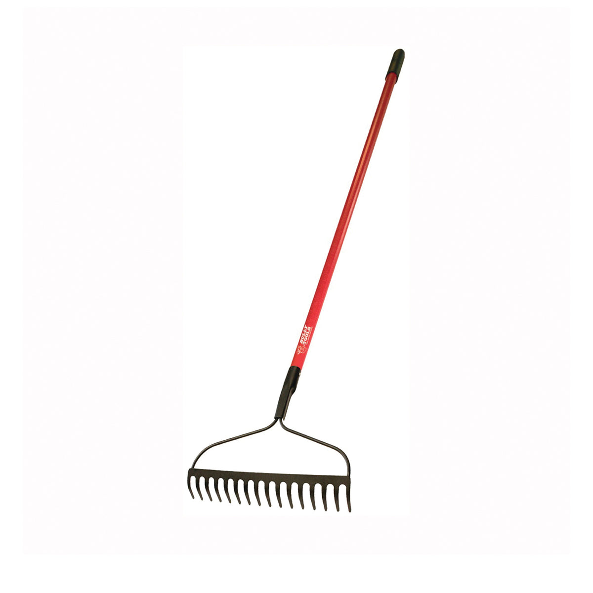 BULLY Tools 92309 Bow Rake, 4 in L Head, 16 in W Head, 16 -Tine, Steel Tine, Steel Head, 58 in L Handle