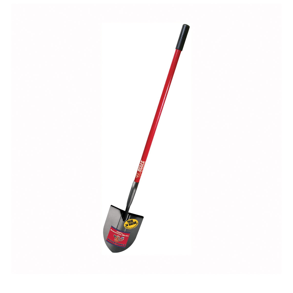 BULLY Tools 82515 Shovel, 9 in W Blade, 14 ga Gauge, Steel Blade, Fiberglass Handle, Long Handle, 48-1/2 in L Handle