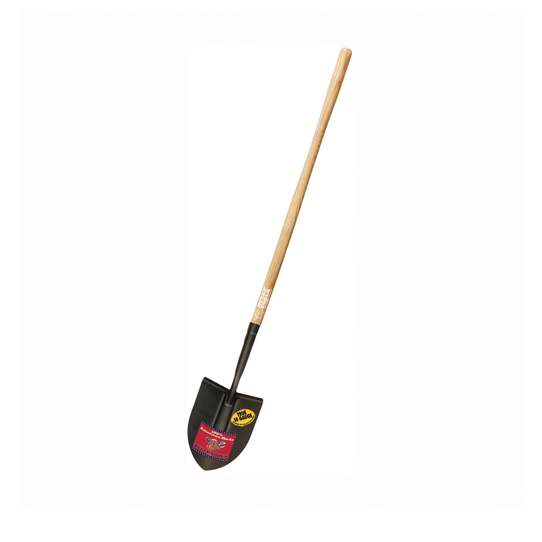 BULLY Tools 72515 Shovel, 9 in W Blade, 14 ga Gauge, Steel Blade, Wood Handle, Long Handle, 46-1/2 in L Handle