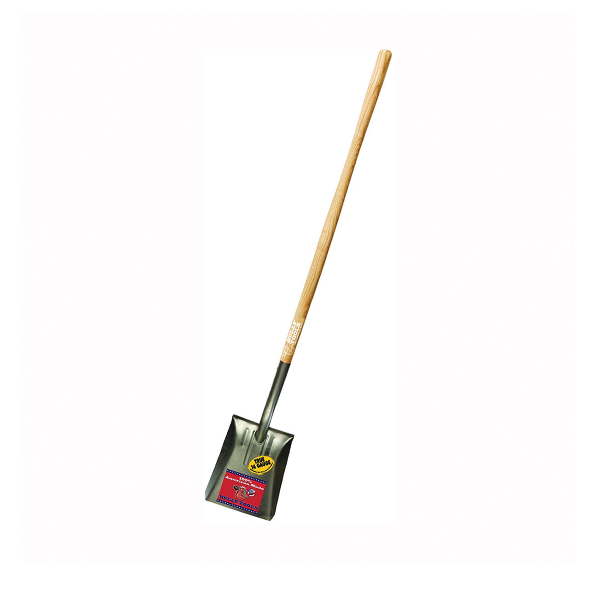 BULLY Tools 72525 Square Point Shovel, 9-1/2 in W Blade, 14 ga Gauge, American Steel Blade, 46 in L Handle