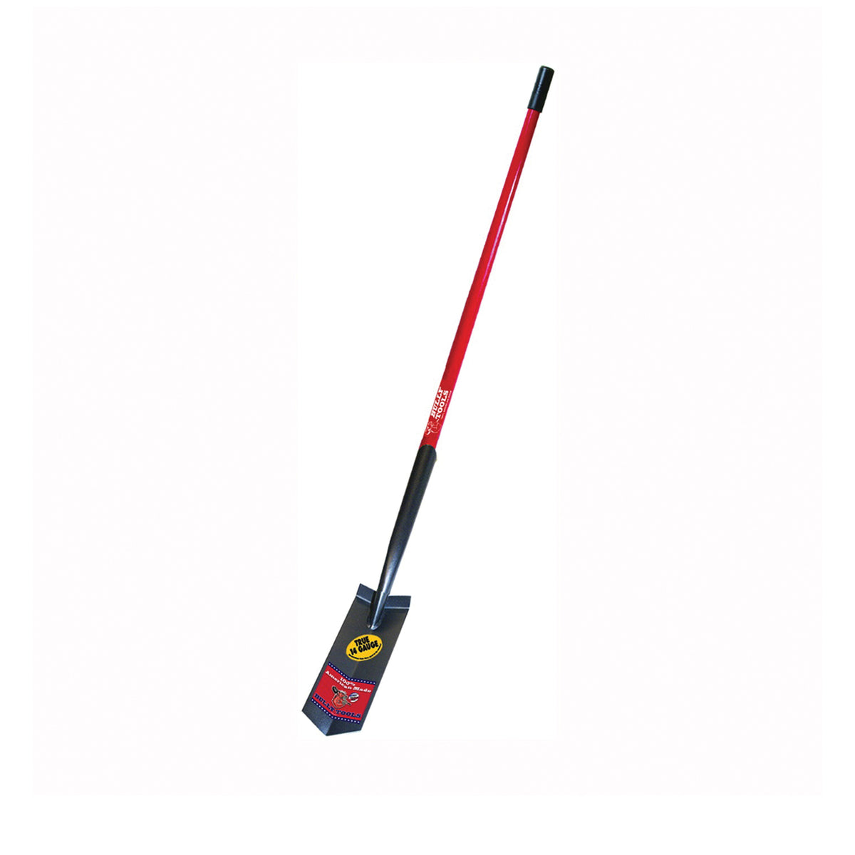 BULLY Tools 92720 Trenching Shovel, 4 in W Blade, 14 ga Gauge, Steel Blade, Fiberglass Handle, Long Handle