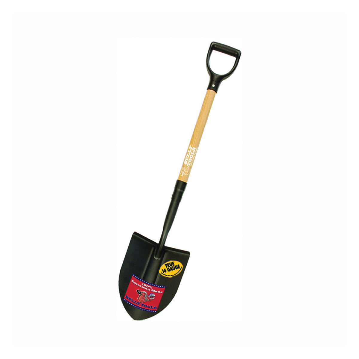 BULLY Tools 72510 Digging Shovel, 9 in W Blade, 14 ga Gauge, American Steel Blade, American Ashwood Handle