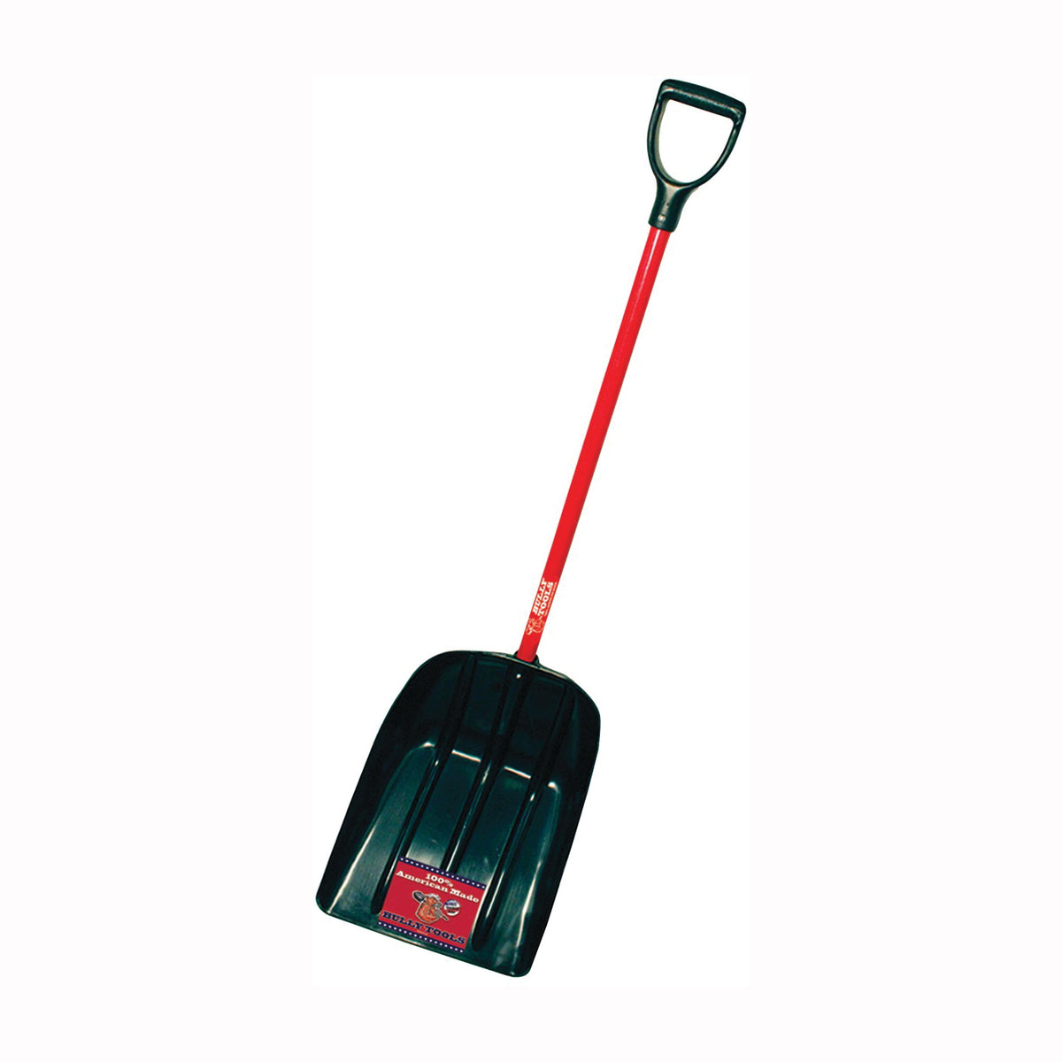 BULLY Tools 92400 Grain and Snow Shovel, 15 in W Blade, 19-3/4 in L Blade, Poly Blade, Fiberglass Handle, 53-1/2 in OAL