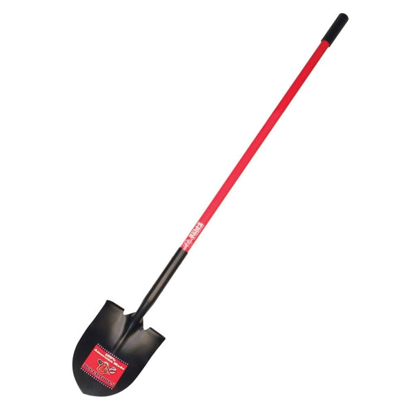 BULLY Tools 62515 Shovel, 9 in W Blade, 14 ga Gauge, Steel Blade, Fiberglass Handle, Comfort Grip Handle, 50 in L Handle
