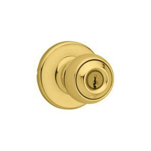 Kwikset 400P3CPK6 Keyed Entry Knob, Polished Brass