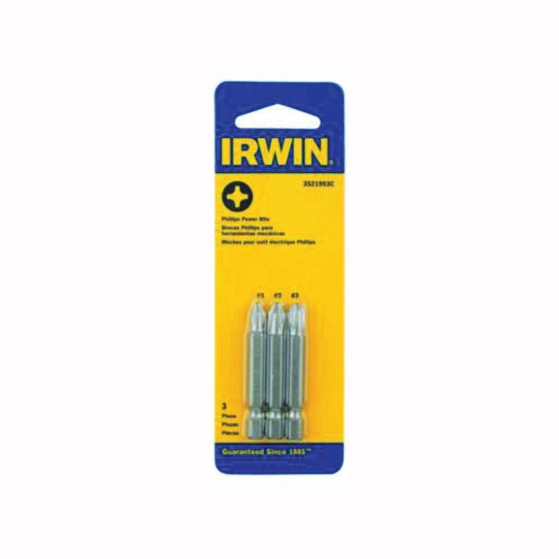 IRWIN 3521993C Power Bit Set, 3-Piece, Steel