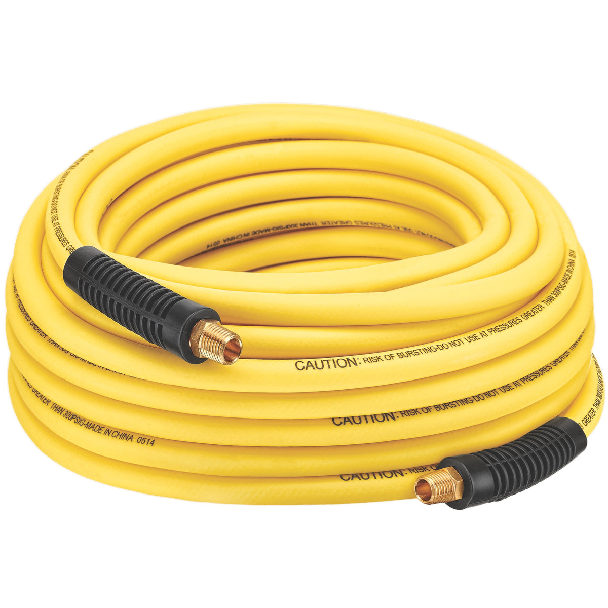 Bostitch HOPB1450 Air Hose, 1/4 in OD, 50 ft L, 300 psi Pressure, PVC/Rubber, Yellow