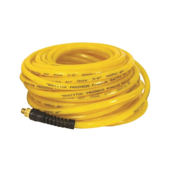 Bostitch PRO-3850 Air Hose, 3/8 in OD, 50 ft L, MNPT, 300 psi Pressure, Polyurethane, Yellow