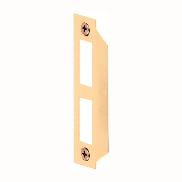 Defender Security E 2435 Door Strike Plate, 3-21/32 in L, 15/16 in W, Steel, Brass