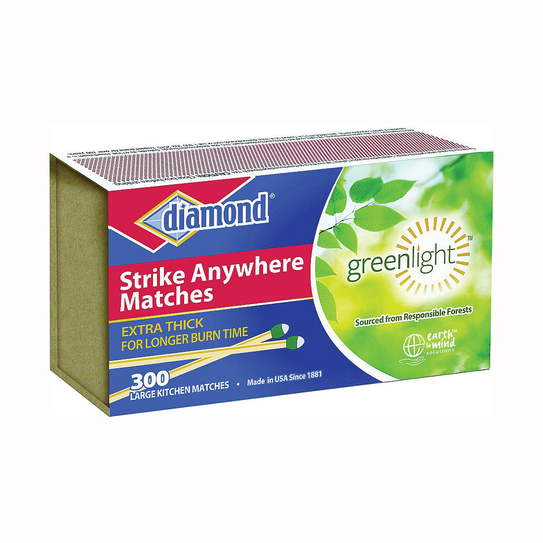 diamond 02123 Strike Anywhere Fire Matches, 300-Stick, Aspen Wood Stick