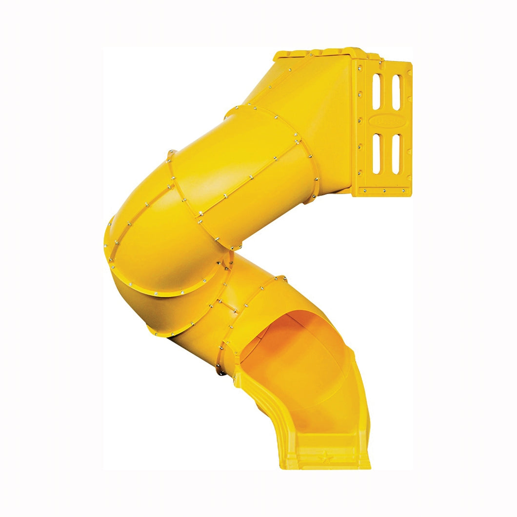 PLAYSTAR PS 8821 Spiral Tube Slide, HDPE, Yellow, For: 48 in, 60 in Playdeck