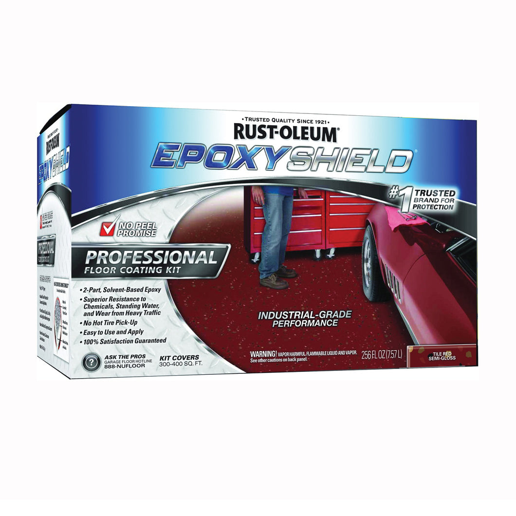 RUST-OLEUM EPOXYSHIELD 238468 Floor Coating Kit, Semi-Gloss, Tile Red, Liquid