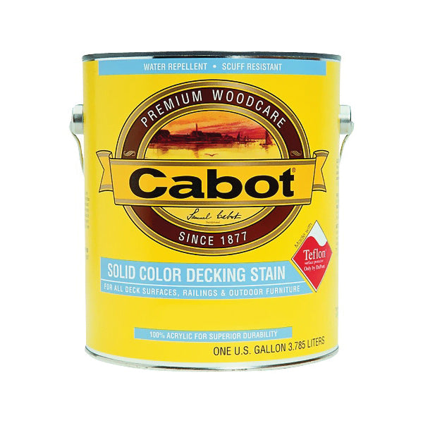 Cabot 1800 Series 140.0001844.007 Solid Color Decking Stain, Low-Lustre, Driftwood Gray, Liquid, 1 gal, Can